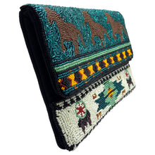 Load image into Gallery viewer, BOHO WESTERN HORSES BEADED CLUTCH