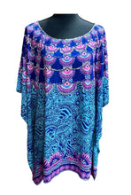Load image into Gallery viewer, Bright Lilly Pulitzer Kaftan Tunic Top Sequined Blue Pink Aqua Women’s L/XL
