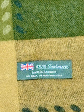 Load image into Gallery viewer, Scotland/Scottish Scarf 100% CASHMERE Green And Yellow Leaf Pattern