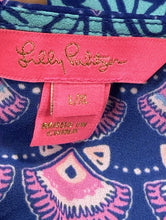 Load image into Gallery viewer, Bright Lilly Pulitzer Kaftan Tunic Top Sequined Blue Pink Aqua Women’s L/XL