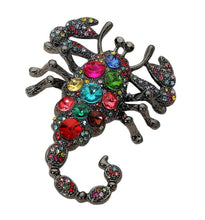 Load image into Gallery viewer, Bold Multi Crystal Scorpion Pin Brooch