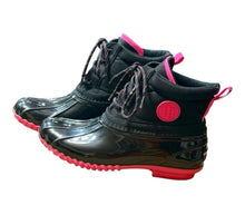 Load image into Gallery viewer, Tommy Hilfiger Twhilen Duck Boots Size 8 Black Pink
