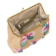 Load image into Gallery viewer, Pink Grace Novelty Oversized Clutch: Playful Petals Raffia