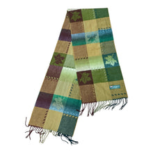 Load image into Gallery viewer, Scotland/Scottish Scarf 100% CASHMERE Green And Yellow Leaf Pattern