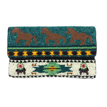 Load image into Gallery viewer, BOHO WESTERN HORSES BEADED CLUTCH