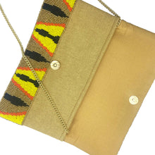 Load image into Gallery viewer, ORANGE/YELLOW IKAT BEADED CLUTCH
