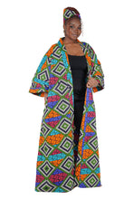 Load image into Gallery viewer, GEO Multi African Long Kimono | Robe | Duster | One Size
