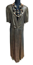 Load image into Gallery viewer, MSK Woman Gold Black Dress Sz 2X with Statement Necklace

