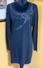 Load image into Gallery viewer, Monsoon Bow Beaded Sweater Dress Sz L
