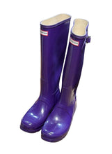 Load image into Gallery viewer, Hunter Original Gloss Purple Tall Rain Boots W23616 Womens 10 Mens 9 Waterproof
