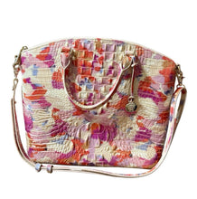 Load image into Gallery viewer, Brahmin Large Duxbury Satchel Fiesta Melbourne Crocodile Embossed Leather Bag
