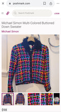 Load image into Gallery viewer, Michael Simon Multicolor Cardigan Fit Sz L
