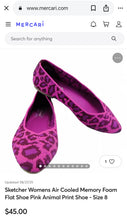 Load image into Gallery viewer, Skechers Air Cooled Memory Foam Flats Women’s Magenta Leopard Print Sz 9.5
