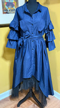 Load image into Gallery viewer, Eien Chambray Hi Lo Tulle Dress Fit Sz XL
