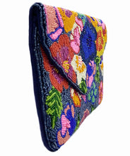 Load image into Gallery viewer, Multi-Color Spring Florals Velvet Beaded Clutch

