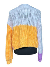 Load image into Gallery viewer, Wild Fable Color Block Cropped Cable Knit Cardigan Sz S

