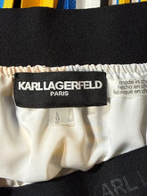 Load image into Gallery viewer, Karl Lagerfeld Women's Geo-Print Pleated Skirt Sz L
