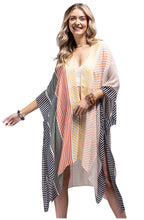Load image into Gallery viewer, Sunset Stripe Viscose Kimono OS
