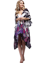 Load image into Gallery viewer, Monotone Flower Print Kimono OS
