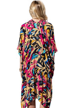 Load image into Gallery viewer, Abstract Multi Viscose Kimono OS
