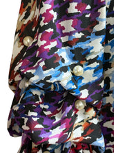Load image into Gallery viewer, COCO BIANCO Sheer Houndstooth Pearl Blouse Sz L
