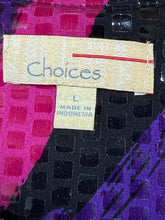 Load image into Gallery viewer, Choices Pink Purple Red Black Abstract Jacket Sz L
