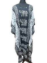 Load image into Gallery viewer, Metropolitan Elephant Print Kaftan with Necklace
