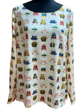 Load image into Gallery viewer, TALBOTS Fancy Ivory Teacup Blouse Sz M
