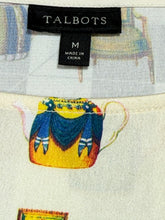 Load image into Gallery viewer, TALBOTS Fancy Ivory Teacup Blouse Sz M
