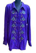 Load image into Gallery viewer, Bob Mackie Purple Embroidered Jacket Sz 2X
