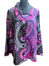Load image into Gallery viewer, Vtg Choices Purple Paisley Artsy Light Jacket Sz 3X
