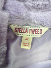 Load image into Gallery viewer, Stella Tweed Lavender Faux Fur Jacket Sz XL
