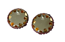 Load image into Gallery viewer, Large Round Red Rhinestone Post Earrings
