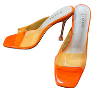 Load image into Gallery viewer, SIMMI London Orange Transparent Heels Sz 7
