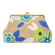 Load image into Gallery viewer, Lime Blue Grace Novelty Oversized Clutch: Cool Lagoon Raffia
