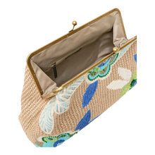 Load image into Gallery viewer, Lime Blue Grace Novelty Oversized Clutch: Cool Lagoon Raffia

