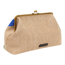 Load image into Gallery viewer, Lime Blue Grace Novelty Oversized Clutch: Cool Lagoon Raffia

