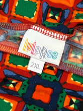 Load image into Gallery viewer, Lularoe Orange Blue Green Square Print Skirt Fit Sz XL

