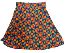 Load image into Gallery viewer, Lularoe Orange Blue Green Square Print Skirt Fit Sz XL
