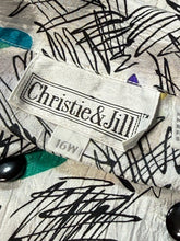 Load image into Gallery viewer, Christie &amp; Jill VTG Retro Geo Blouse Sz 16W

