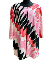 Load image into Gallery viewer, danny and nicole pink white black abstract blazer Sz 20W
