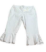Load image into Gallery viewer, Cato Collected Denim White Pearls Detail Capris Sz 20W
