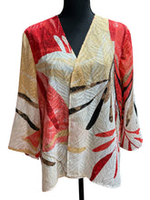 Load image into Gallery viewer, Chico’s Coral Nude Leaf Duster Sz L
