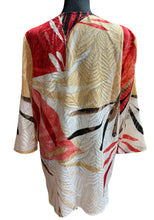 Load image into Gallery viewer, Chico’s Coral Nude Leaf Duster Sz L
