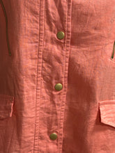 Load image into Gallery viewer, Chico’s Coral Linen Shacket Sz M
