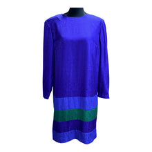 Load image into Gallery viewer, Adrianna Papell Silk Color Block Dress Sz 12
