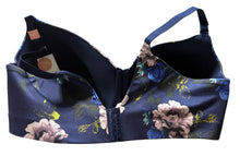 Load image into Gallery viewer, Cacique Navy Floral Full Coverage Bra Sz 46G
