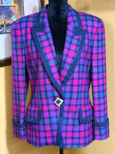 Load image into Gallery viewer, Vtg Harve’ Bernard Pink Purple Plaid Blazer Sz 10
