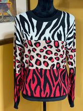 Load image into Gallery viewer, bar III mixed print sweater Sz S
