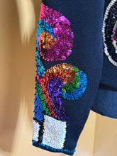 Load image into Gallery viewer, OS International Sequin Sweater Fit Sz S
